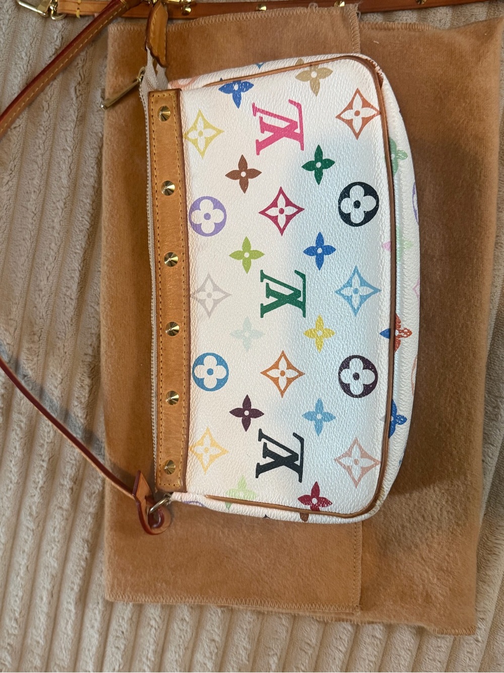Louis Vuitton White Multicolore pochette Murakami - Picture 5 of 13